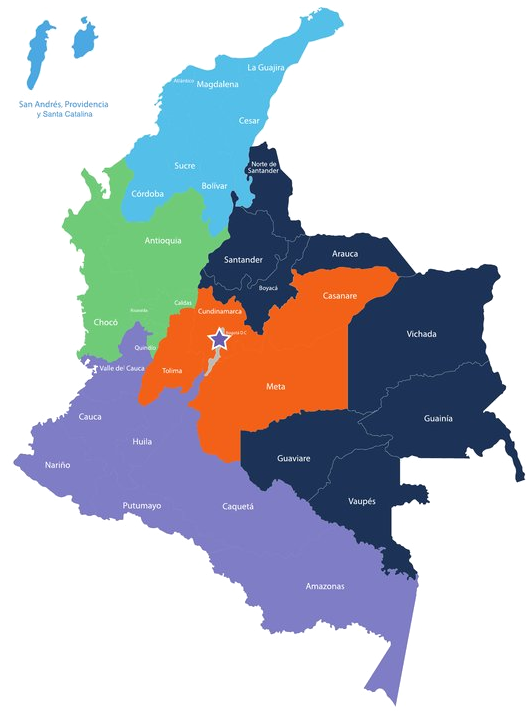 Mapa de asociados por región